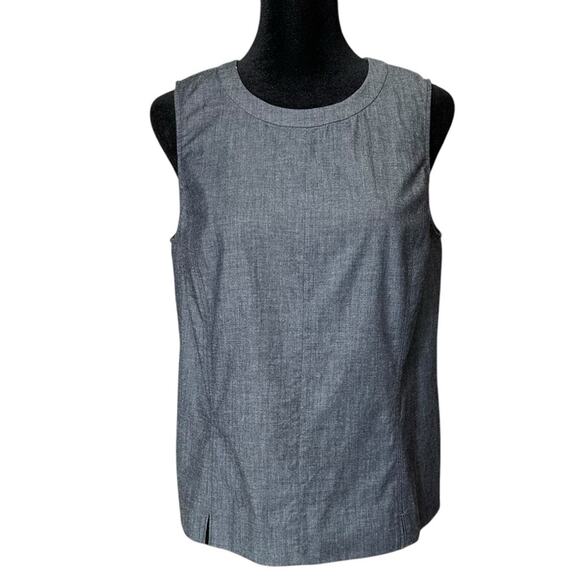 2/$25 Theory Chambray Tank Top Cotton Preppy Business Casual Office Sz 6 - Picture 1 of 7